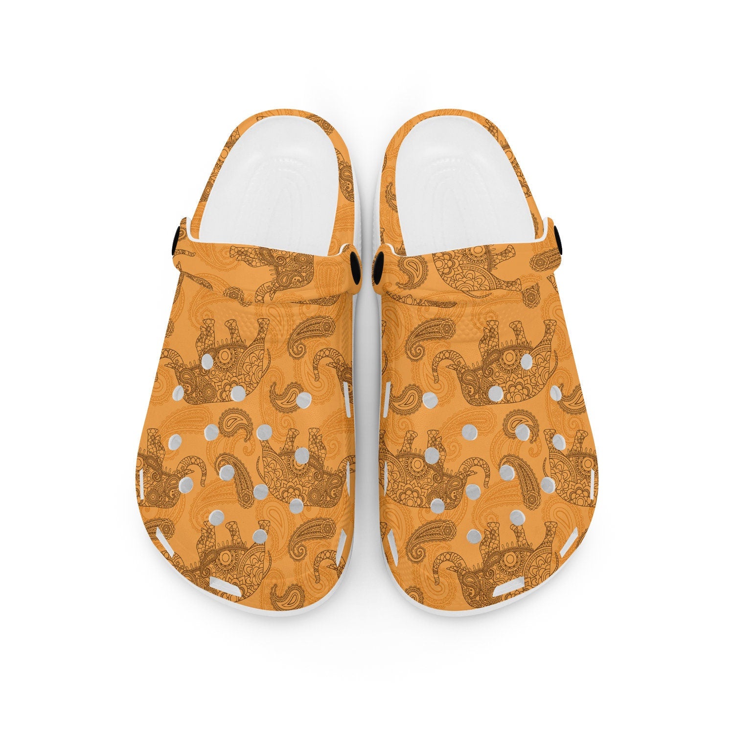 hippieartzone - Indian Elephant Animal Clogs for Men and Women