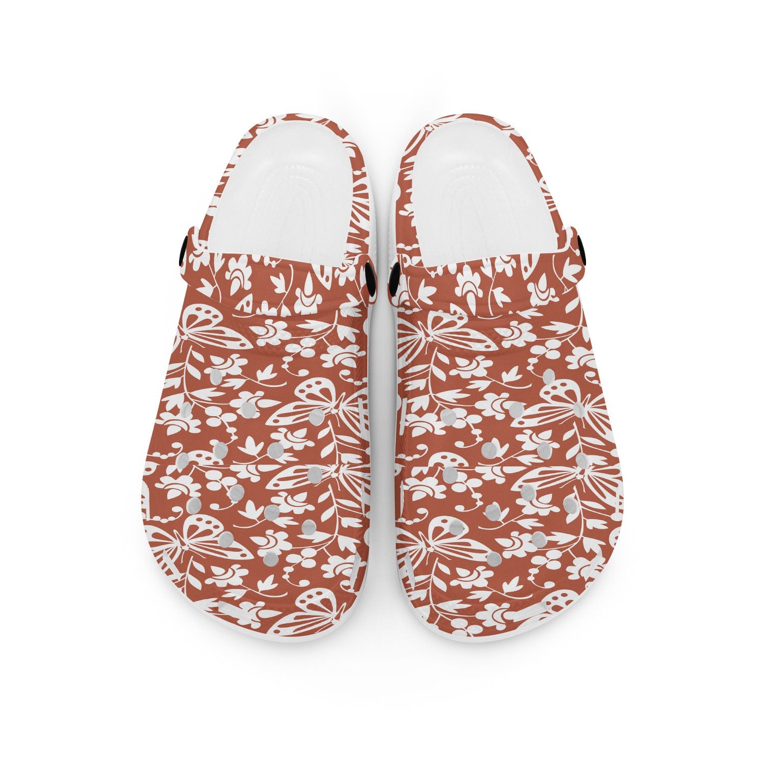 hippieartzone - Red Butterflies Print Pattern Clogs for Men and Women
