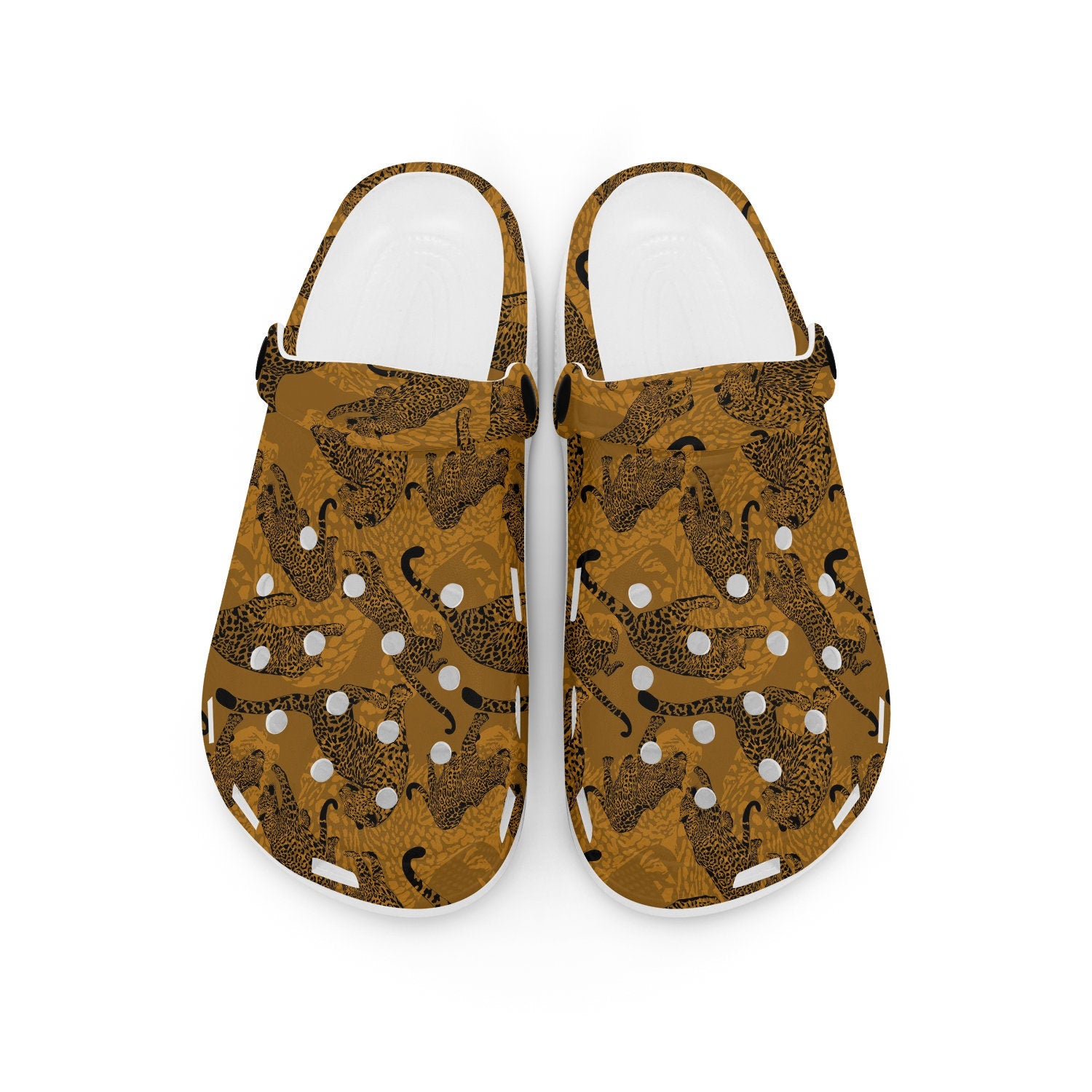 hippieartzone - Wild Leopard Print Pattern Clogs for Men and Women