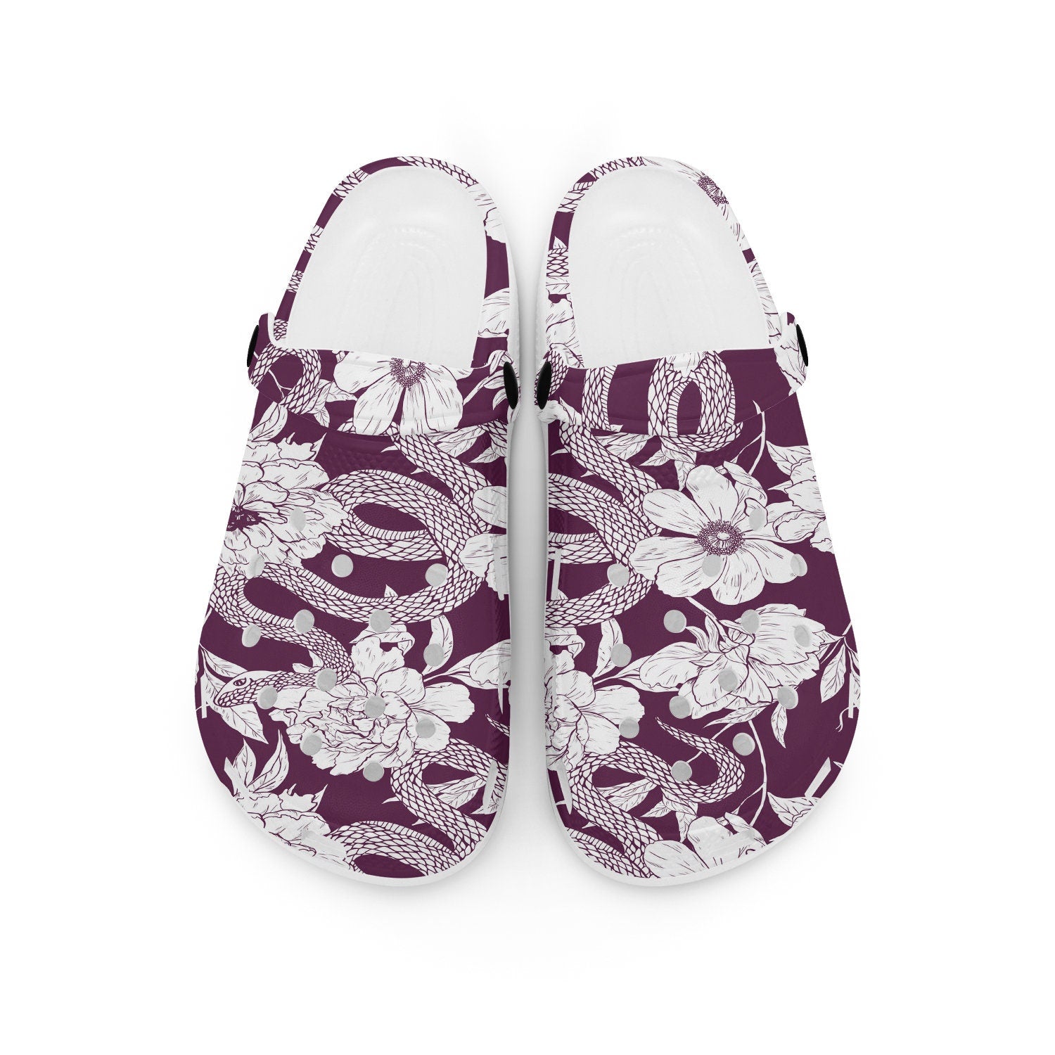 hippieartzone - Flowers and Snake Clogs for Men and Women