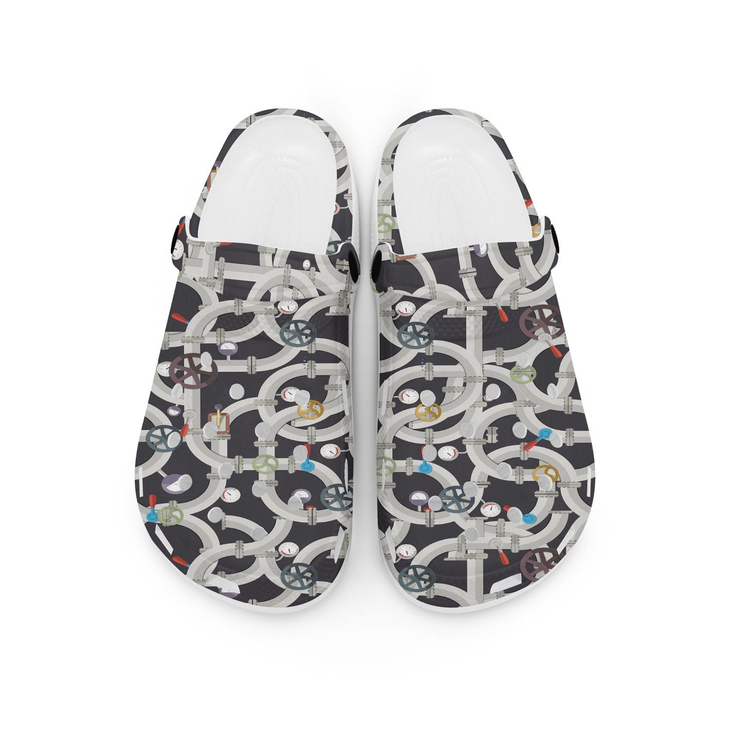 hippieartzone - Industrial Pipeline Steampunk Clogs for Men and Women