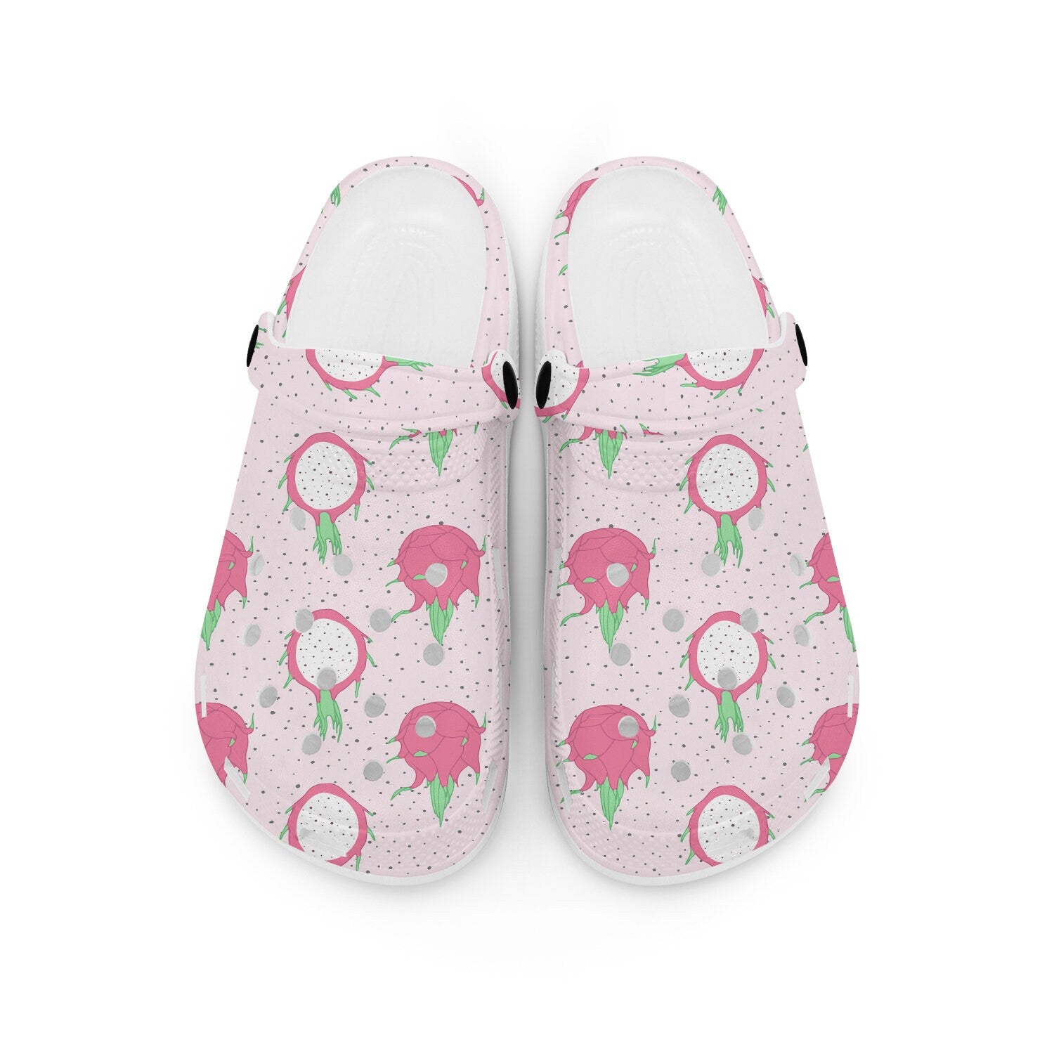 hippieartzone - Pink Fruit Dragonfruit Clogs for Men and Women, printed clogs, , 