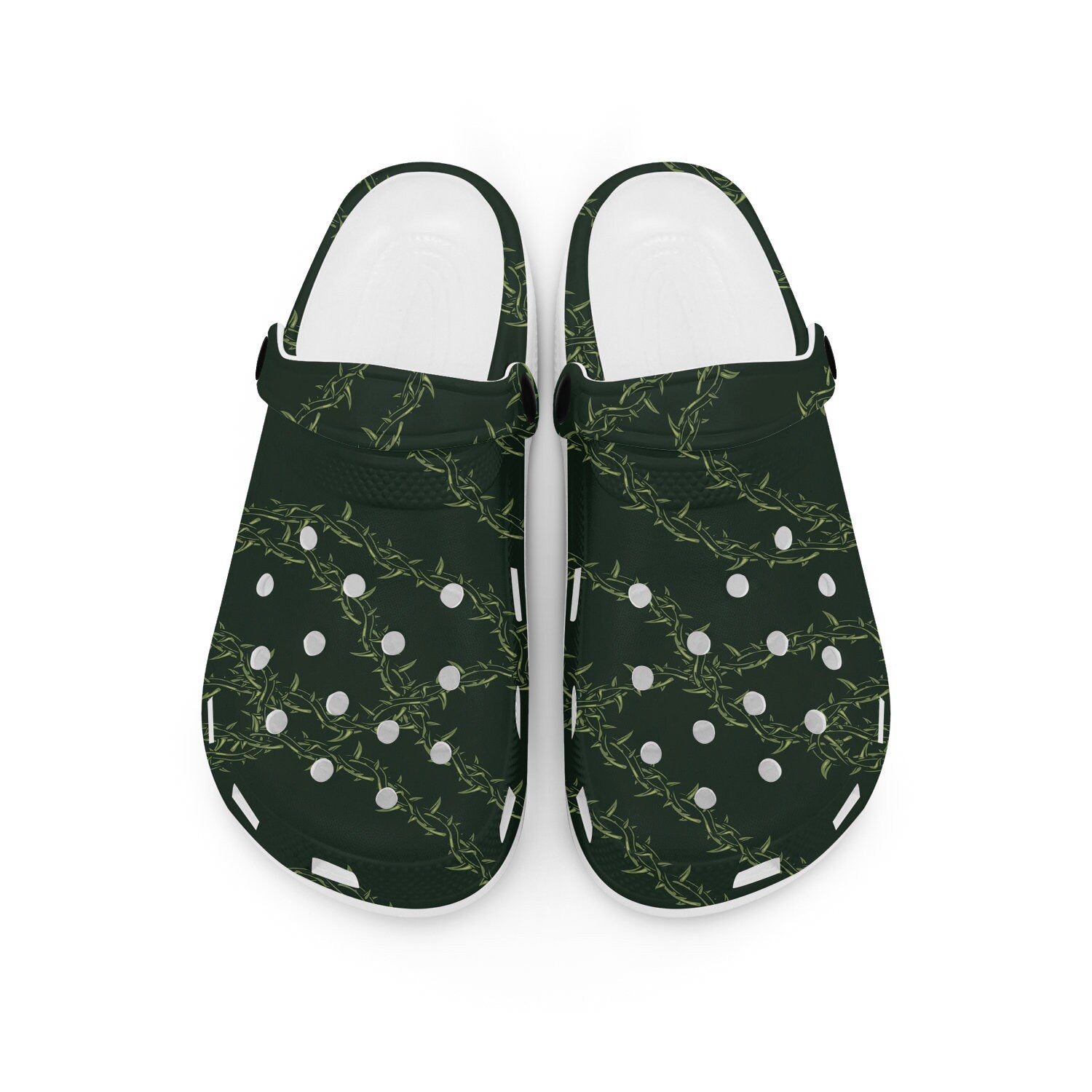hippieartzone - Vintage Barbed Wire Pattern Clogs for Men and Women, printed clogs, , 