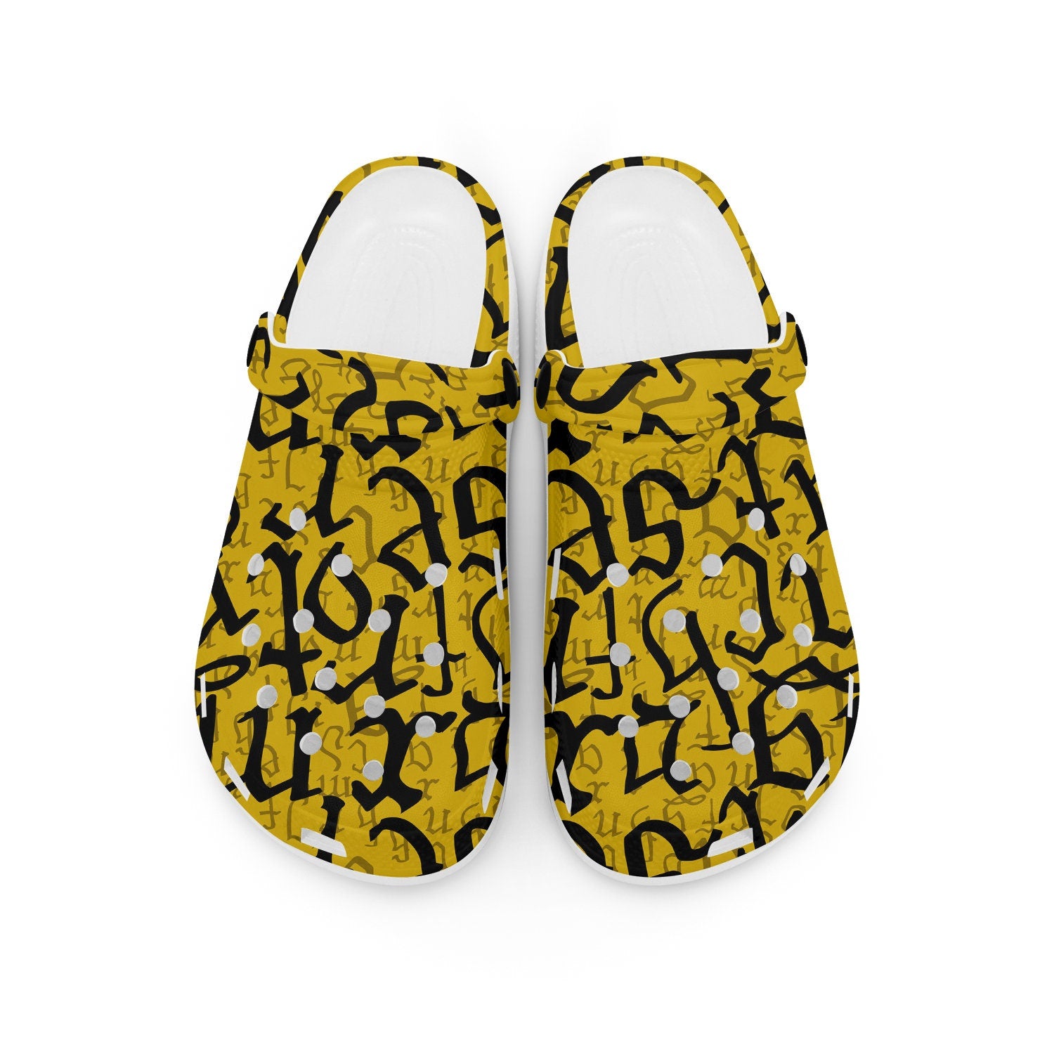 hippieartzone - Gothic Style Calligraphy Clogs for Men and Women, printed clogs, , 