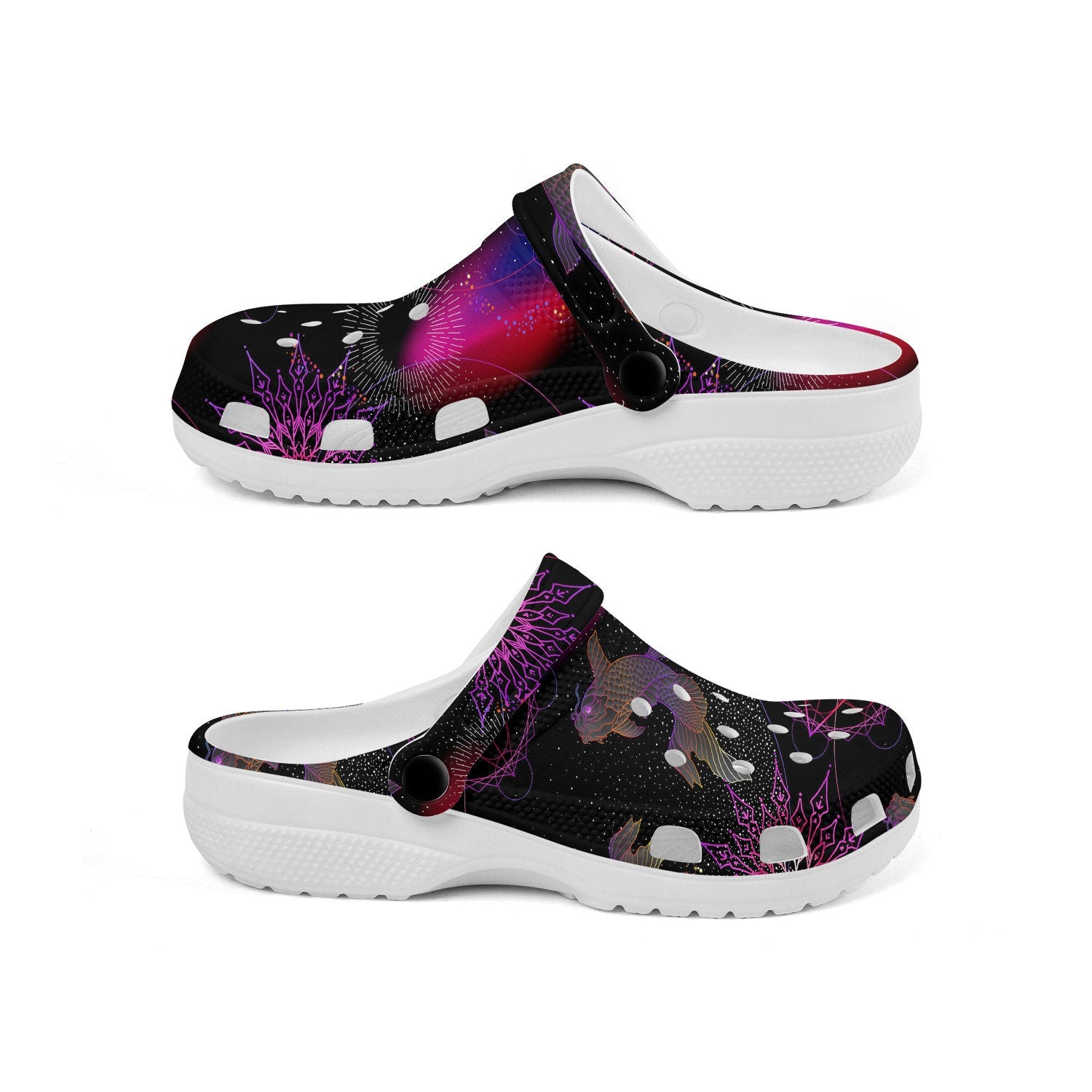 hippieartzone - Koi Goth Nocturne Magic Clogs for Men and Women, printed clogs, , 