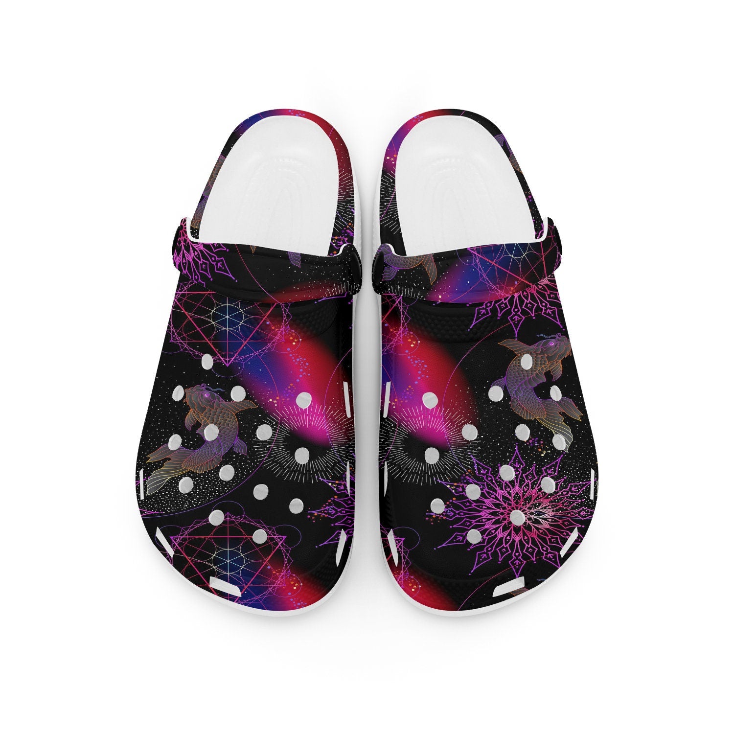 hippieartzone - Koi Goth Nocturne Magic Clogs for Men and Women, printed clogs, , 