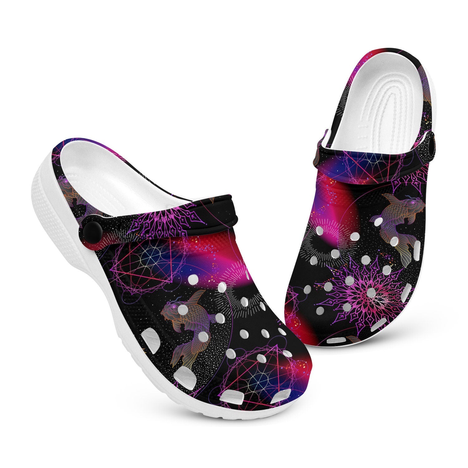 hippieartzone - Koi Goth Nocturne Magic Clogs for Men and Women, printed clogs, , 
