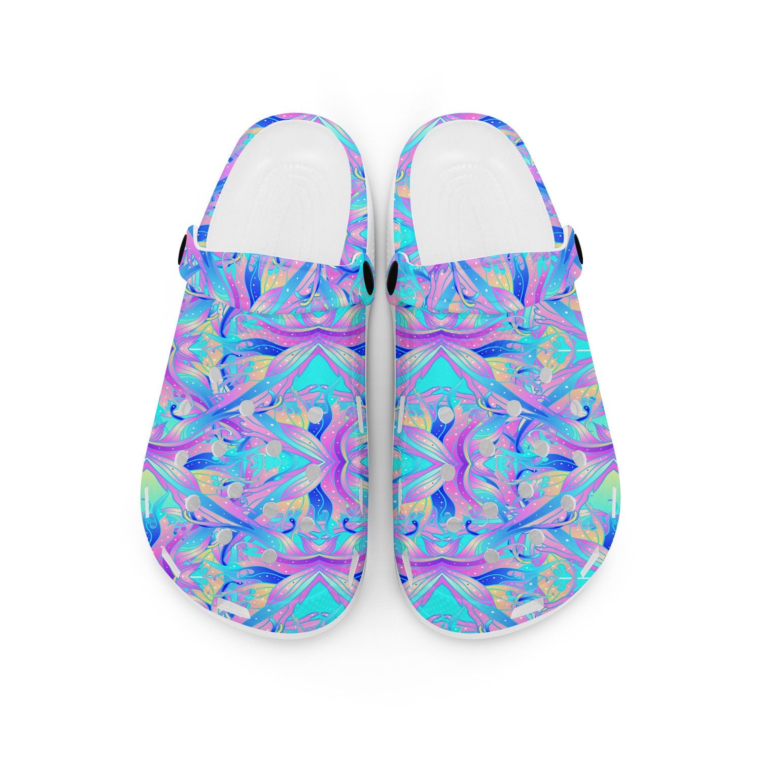 hippieartzone - Magical Fairy Wings Festival Rave Clogs for Men and Women, printed clogs, , 