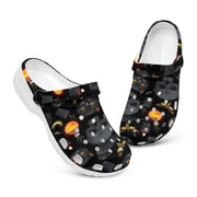 hippieartzone - Raven Moon Skull and Gothic Moth Clogs for Men and Women, printed clogs, , 