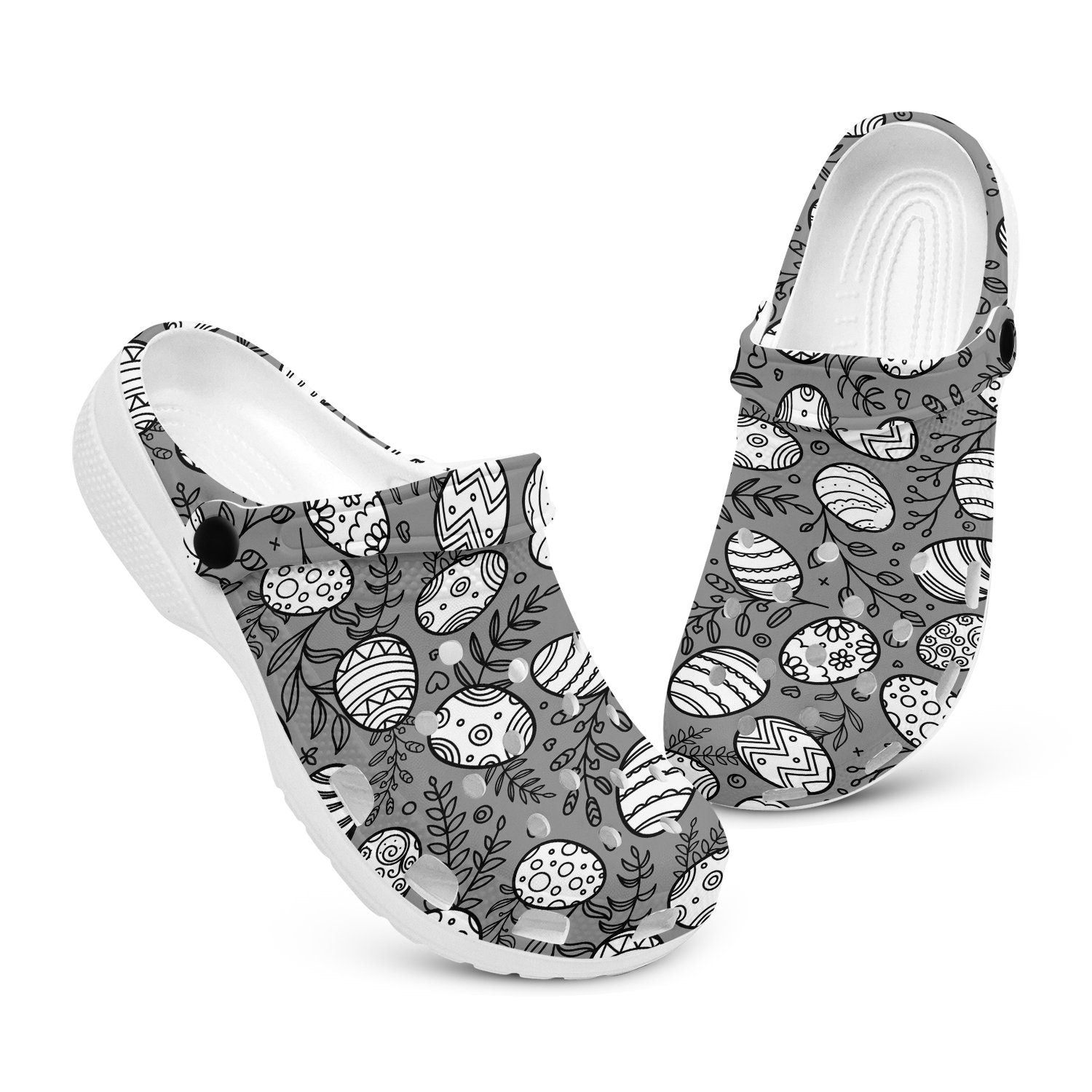 hippieartzone - Easter Egg Pattern Clogs for Men and Women, printed clogs, , 