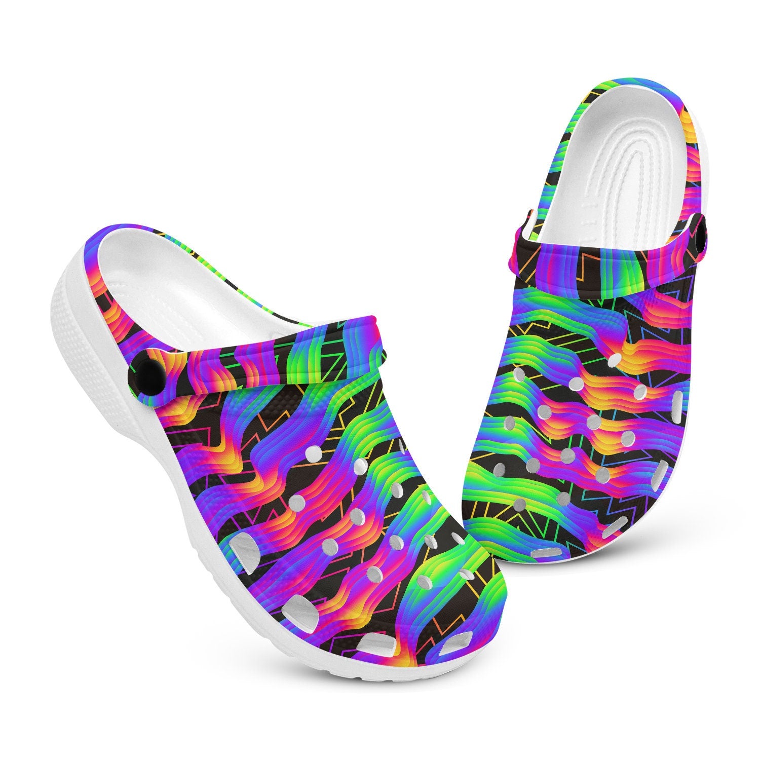 hippieartzone - Galaxy Psychedelic Rave Clogs for Men and Women, printed clogs, , 