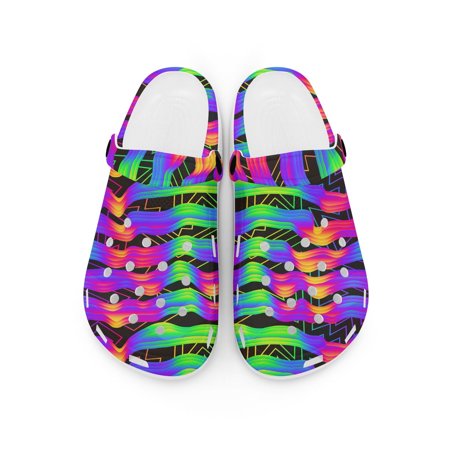 hippieartzone - Galaxy Psychedelic Rave Clogs for Men and Women, printed clogs, , 
