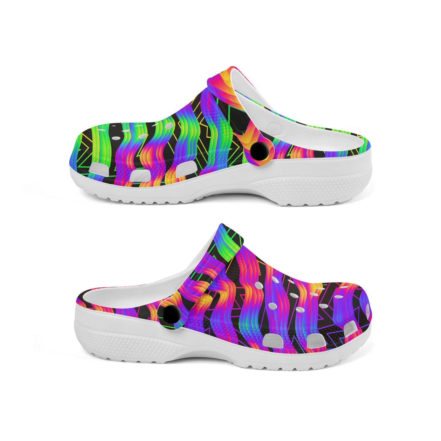 hippieartzone - Galaxy Psychedelic Rave Clogs for Men and Women, printed clogs, , 