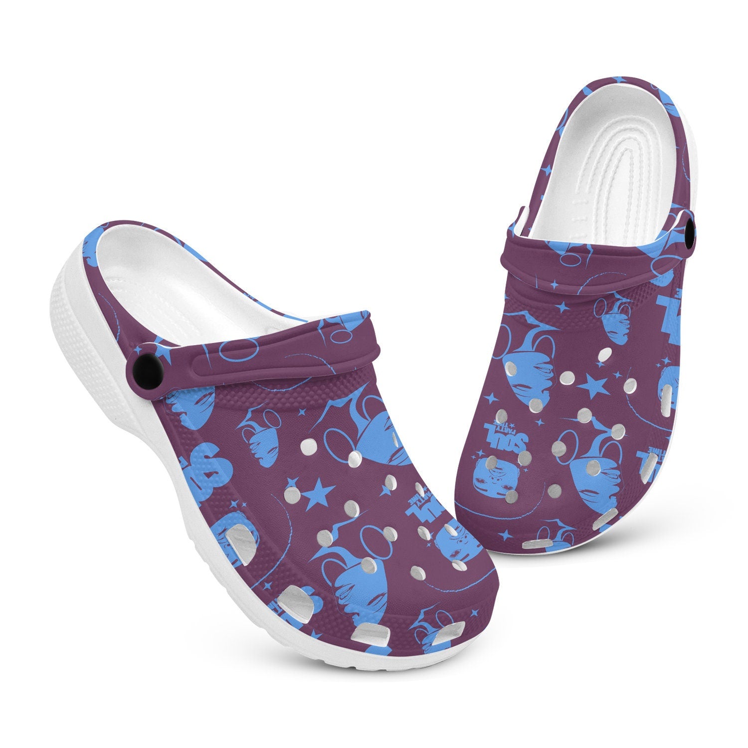 hippieartzone - Psychedelic 60s and 70s Style Clogs for Men and Women, printed clogs, , , old school print shoes, custom