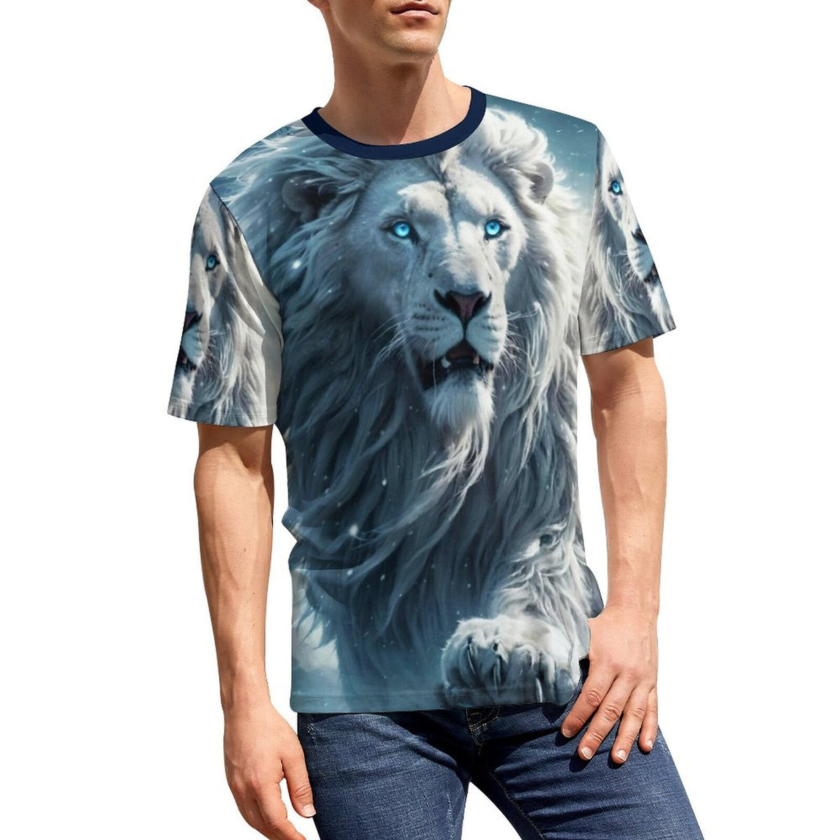 hippieartzone - Lion Face T-Shirt, Animal Lover Shirt, Majestic Lion T-Shirt Shirts Wild Lion Shirt, Animal Shirt, Birthday Gift