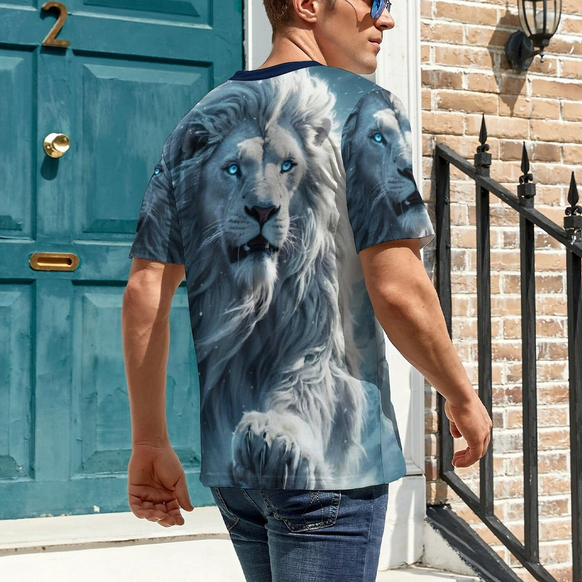 hippieartzone - Lion Face T-Shirt, Animal Lover Shirt, Majestic Lion T-Shirt Shirts Wild Lion Shirt, Animal Shirt, Birthday Gift