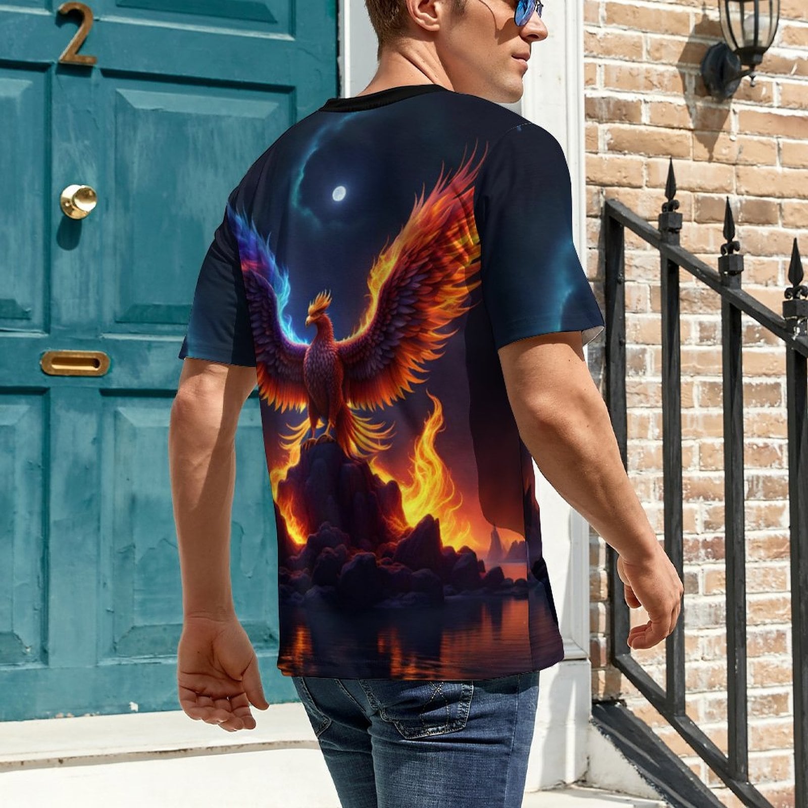 hippieartzone - Fire Phoenix T-Shirt , Phoenix Shirt, Fire Bird Shirts, Red Fire Bird Tee, Gift for Father, Fantasy T-Shirt
