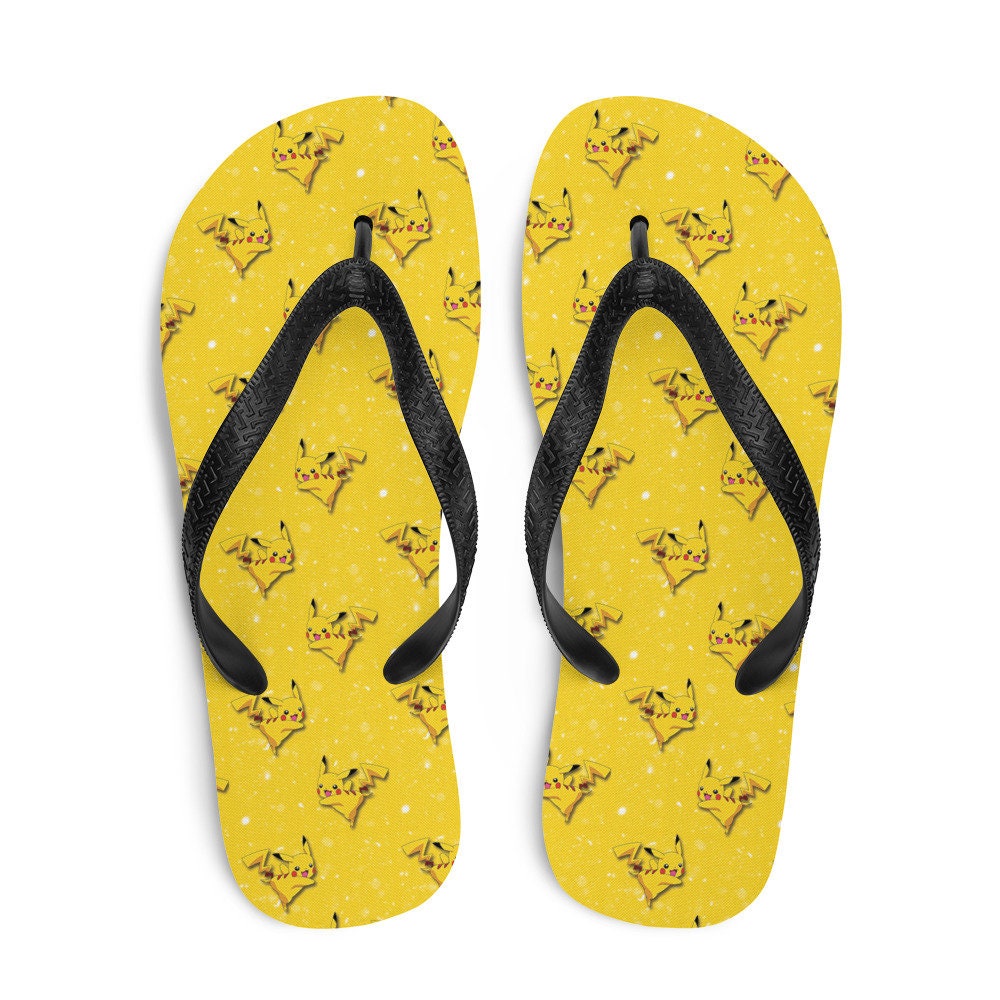 hippieartzone - Yellow Poke Card Character Flip-Flops