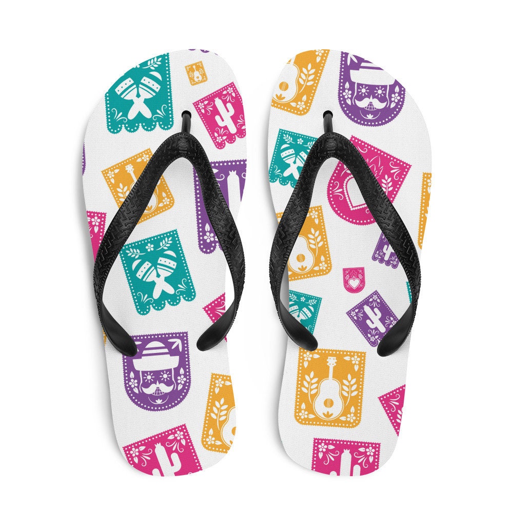 hippieartzone - Day of the Dead Party Decorations Flip-Flops
