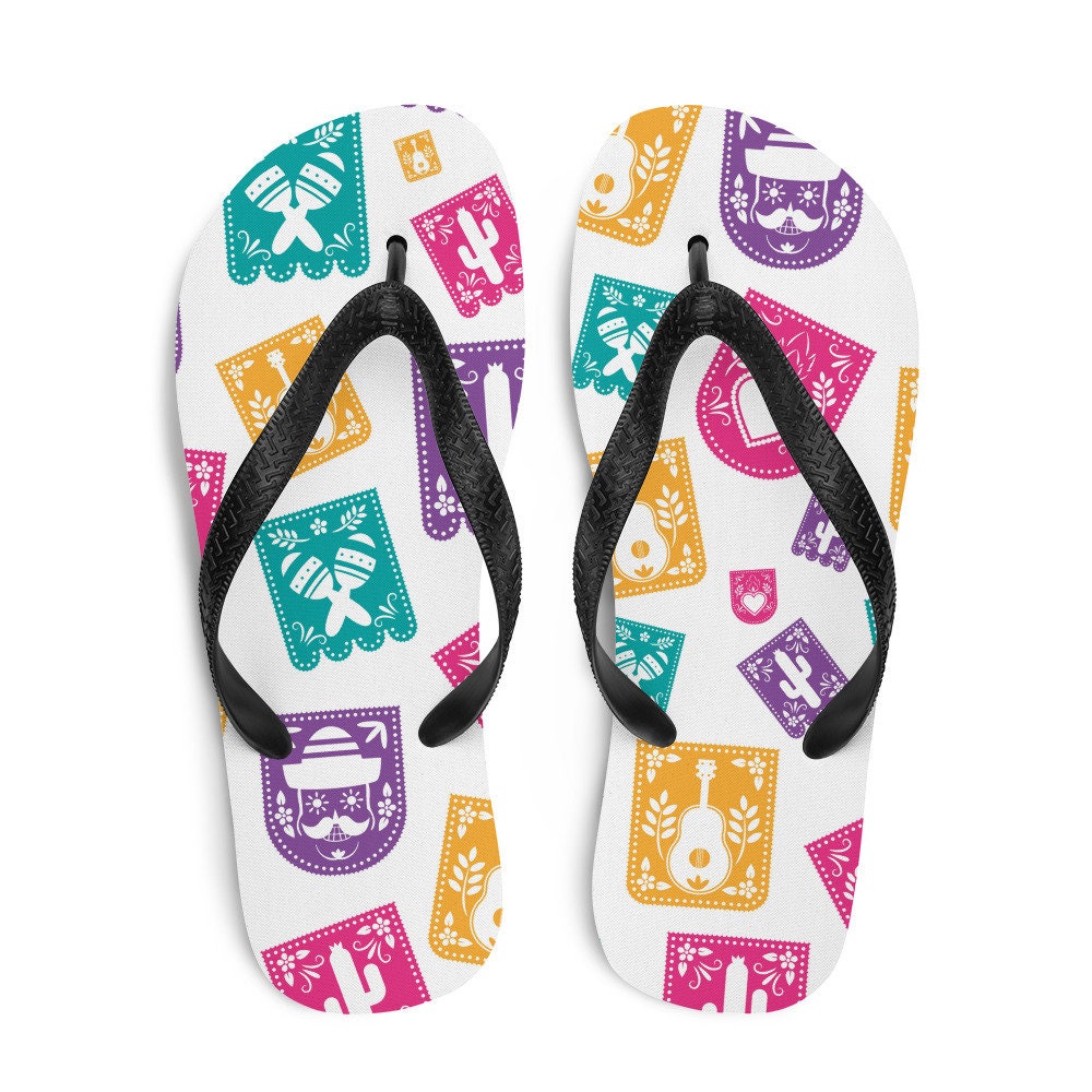 hippieartzone - Day of the Dead Party Decorations Flip-Flops