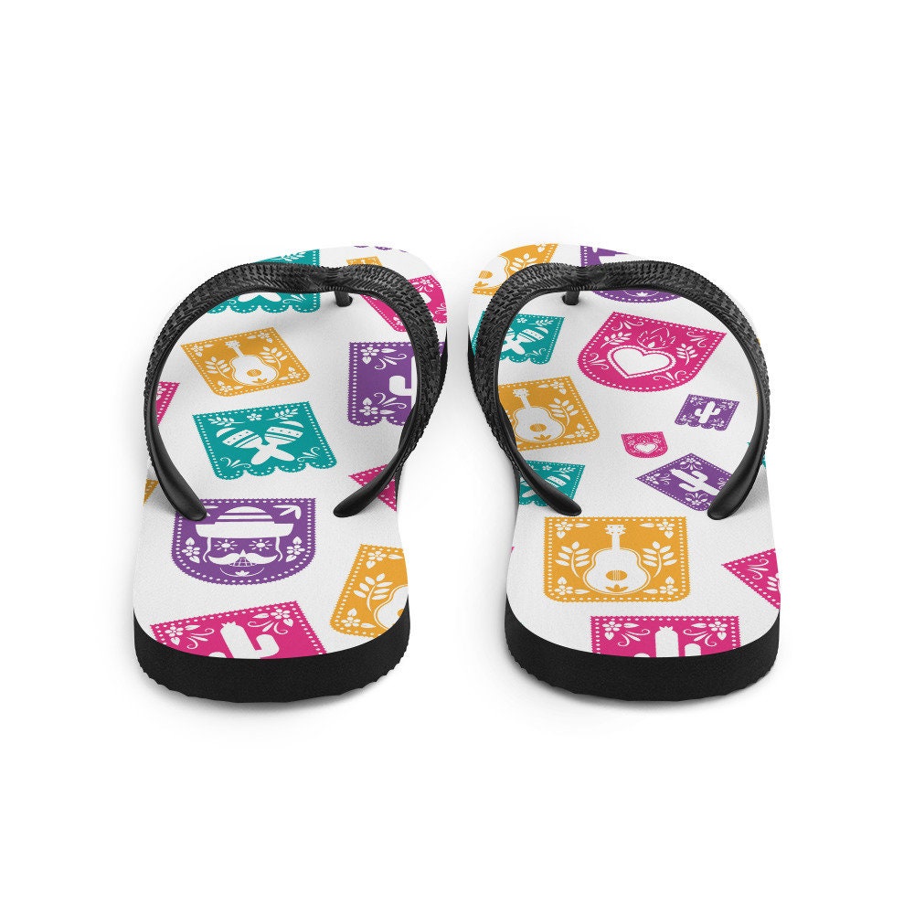 hippieartzone - Day of the Dead Party Decorations Flip-Flops