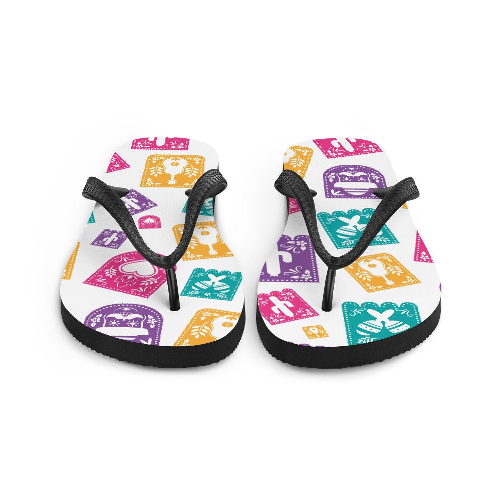 hippieartzone - Day of the Dead Party Decorations Flip-Flops