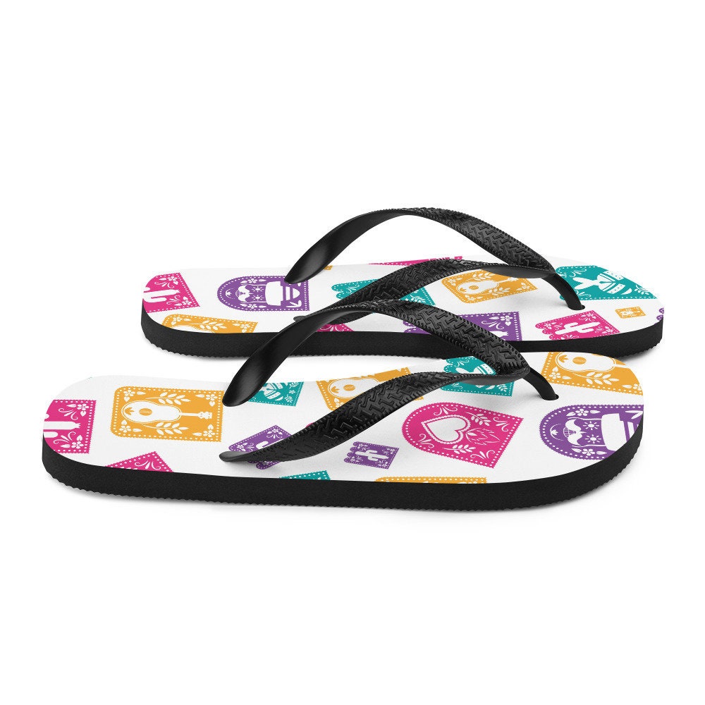 hippieartzone - Day of the Dead Party Decorations Flip-Flops