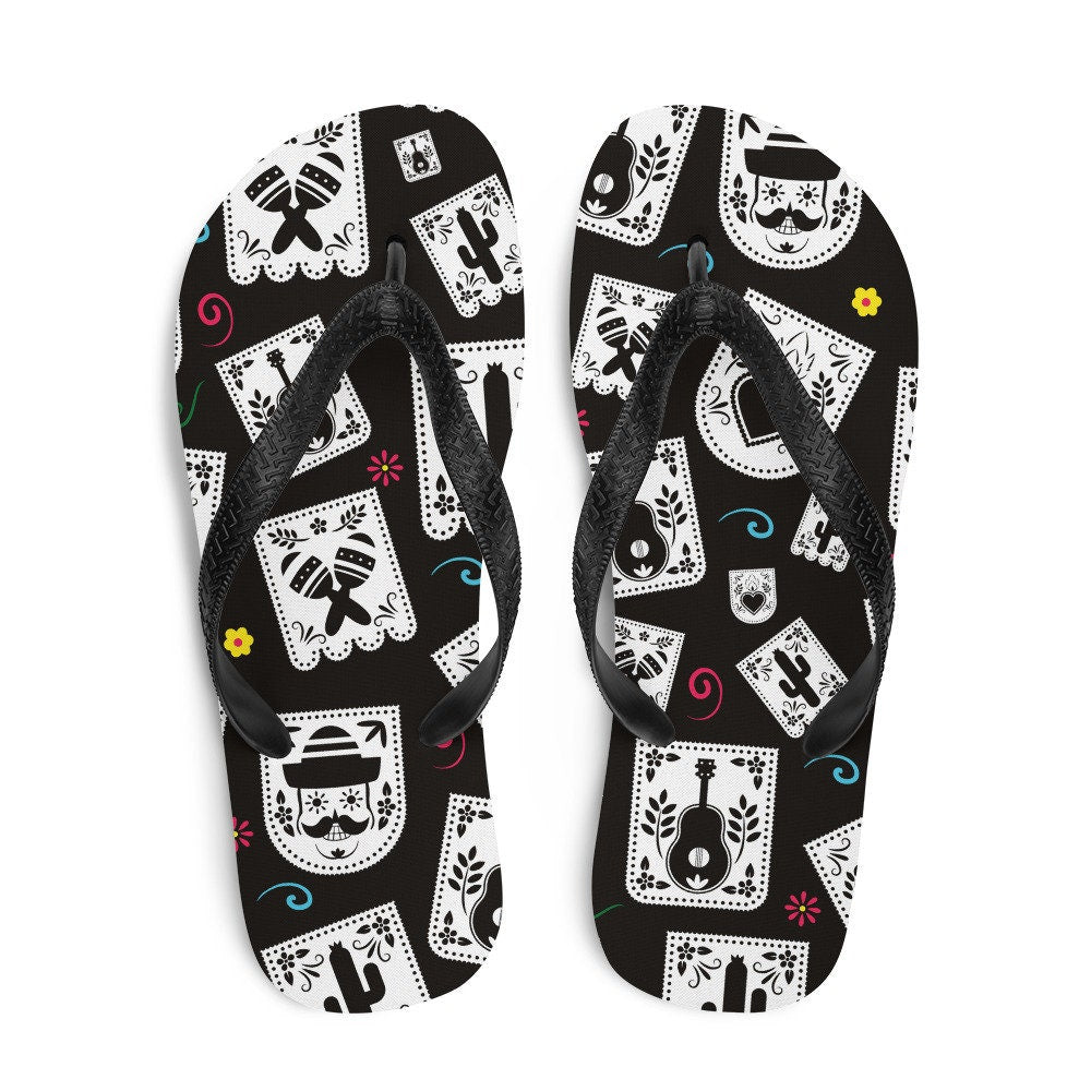 hippieartzone - Day of the Dead Party Flip-Flops