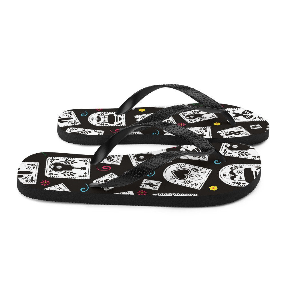 hippieartzone - Day of the Dead Party Flip-Flops