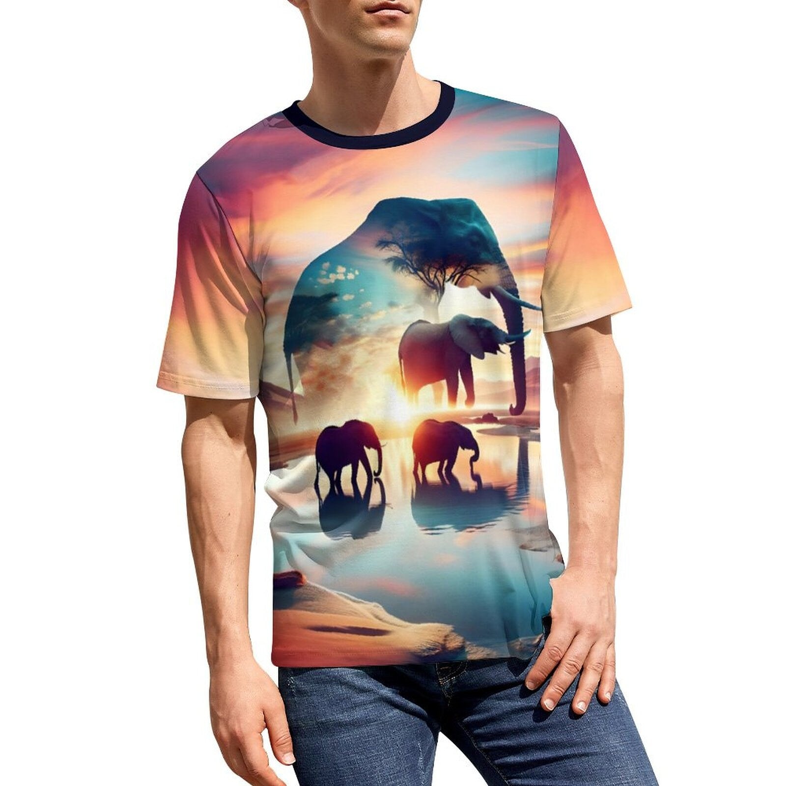 hippieartzone - Sacred Elephant Shirt Shirts Elephant Spirit Animal T-Shirt, Elephant Graphic Shirts, Animal Lovers T-Shirt Gift