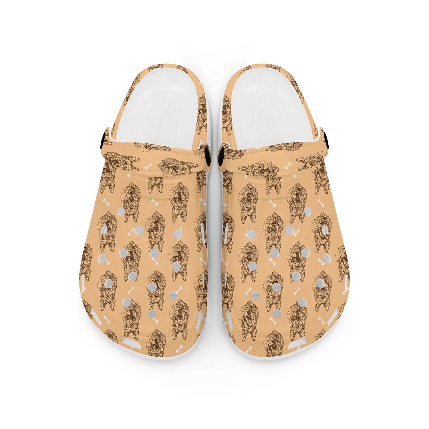 hippieartzone - Brown German Shepherd Clogs for Men and Women 