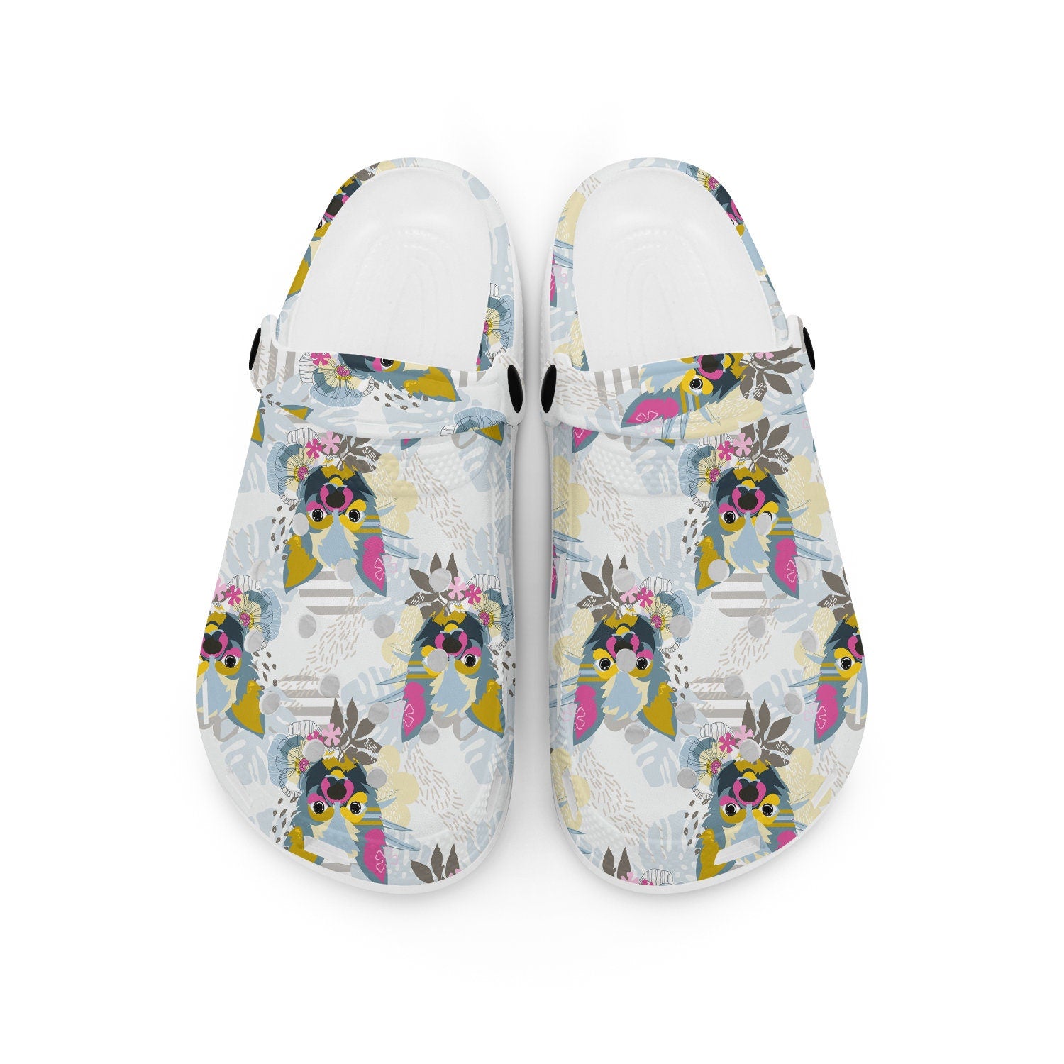 hippieartzone - Colorful Chihuahua Printed Clogs for Men and Women 
