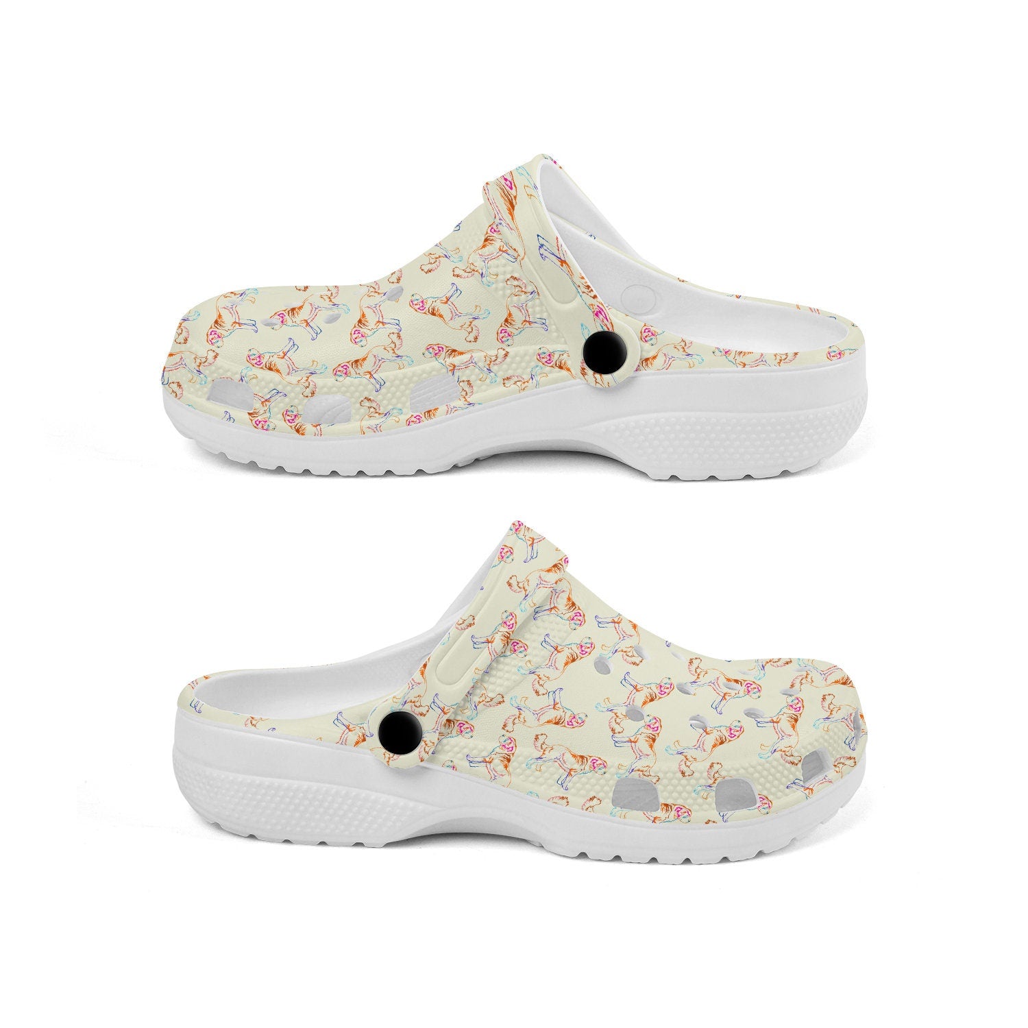 hippieartzone - Colorful St. Bernard Dog Clogs for Men and Women 