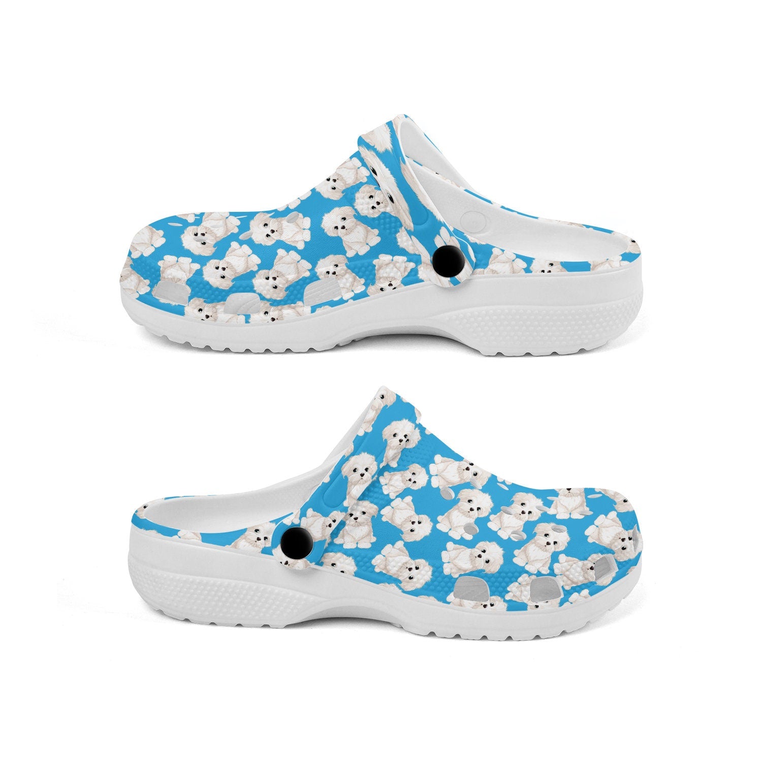hippieartzone - Cute Bichon Frise Dog Clogs for Men and Women 