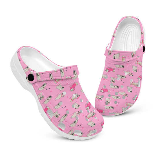 hippieartzone - Cute Pug Pink Clogs for Men and Women 