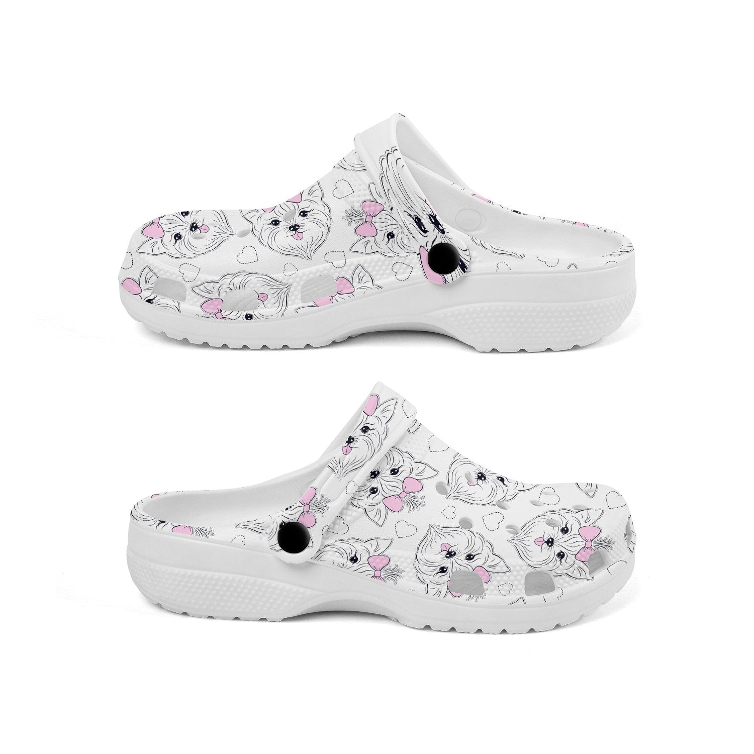 hippieartzone - Pink Ribbon Yorkshire Terrier Dog Clogs for Men and Women 