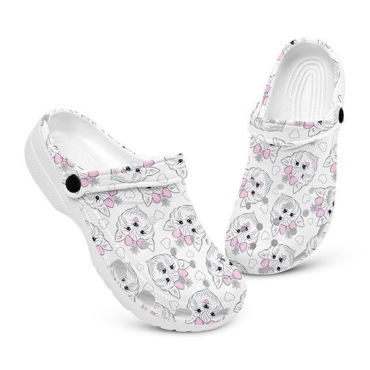 hippieartzone - Pink Ribbon Yorkshire Terrier Dog Clogs for Men and Women 