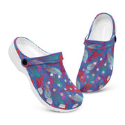 hippieartzone - Abstract Parrot Blue Clogs for Men and Women 