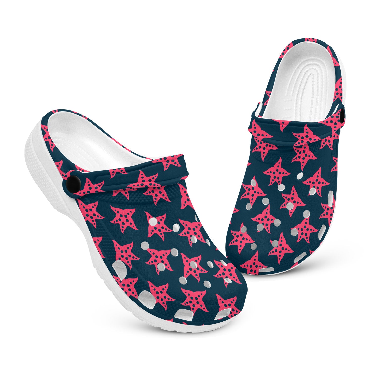 hippieartzone - Big Red Starfish Clogs for Men and Women 
