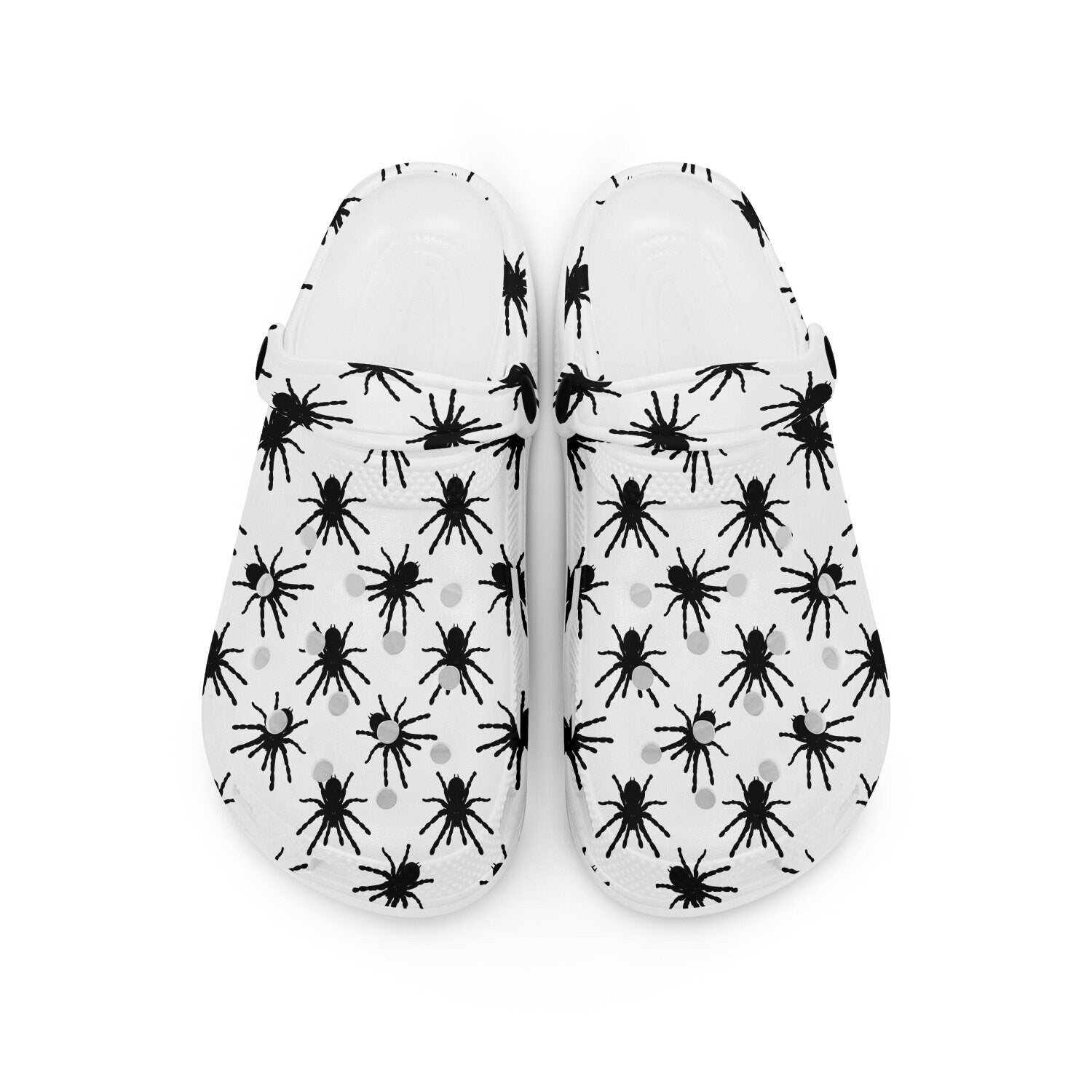 hippieartzone - Black Silhouette Tarantula Clogs for Men and Women 