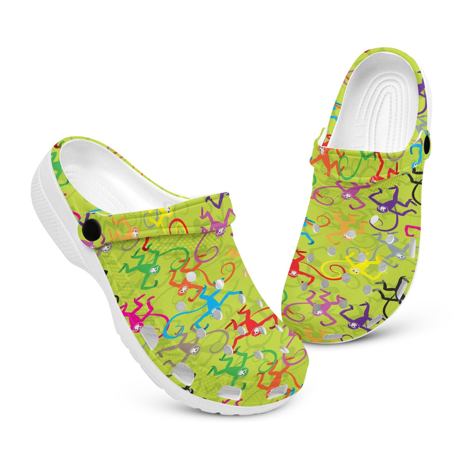 hippieartzone - Dancing Monkey Clogs for Men and Women 