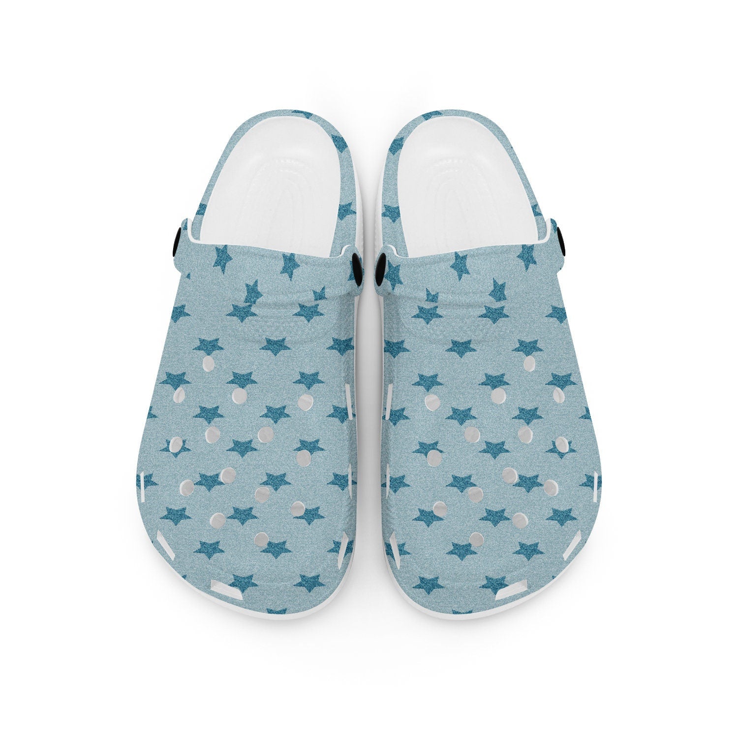 hippieartzone - Starry Denim Clogs for Men and Women 