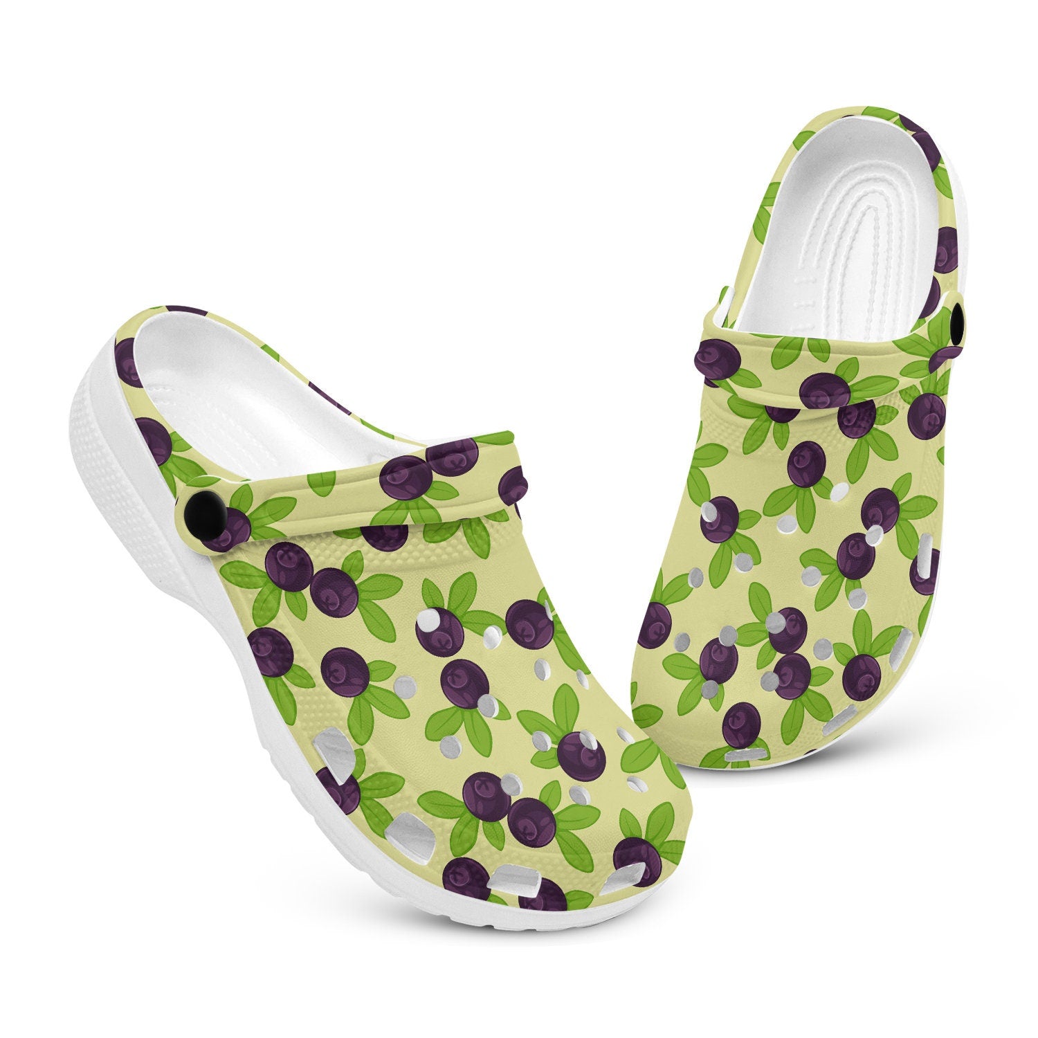 hippieartzone - Blueberry Fruit Clogs for Men and Women 
