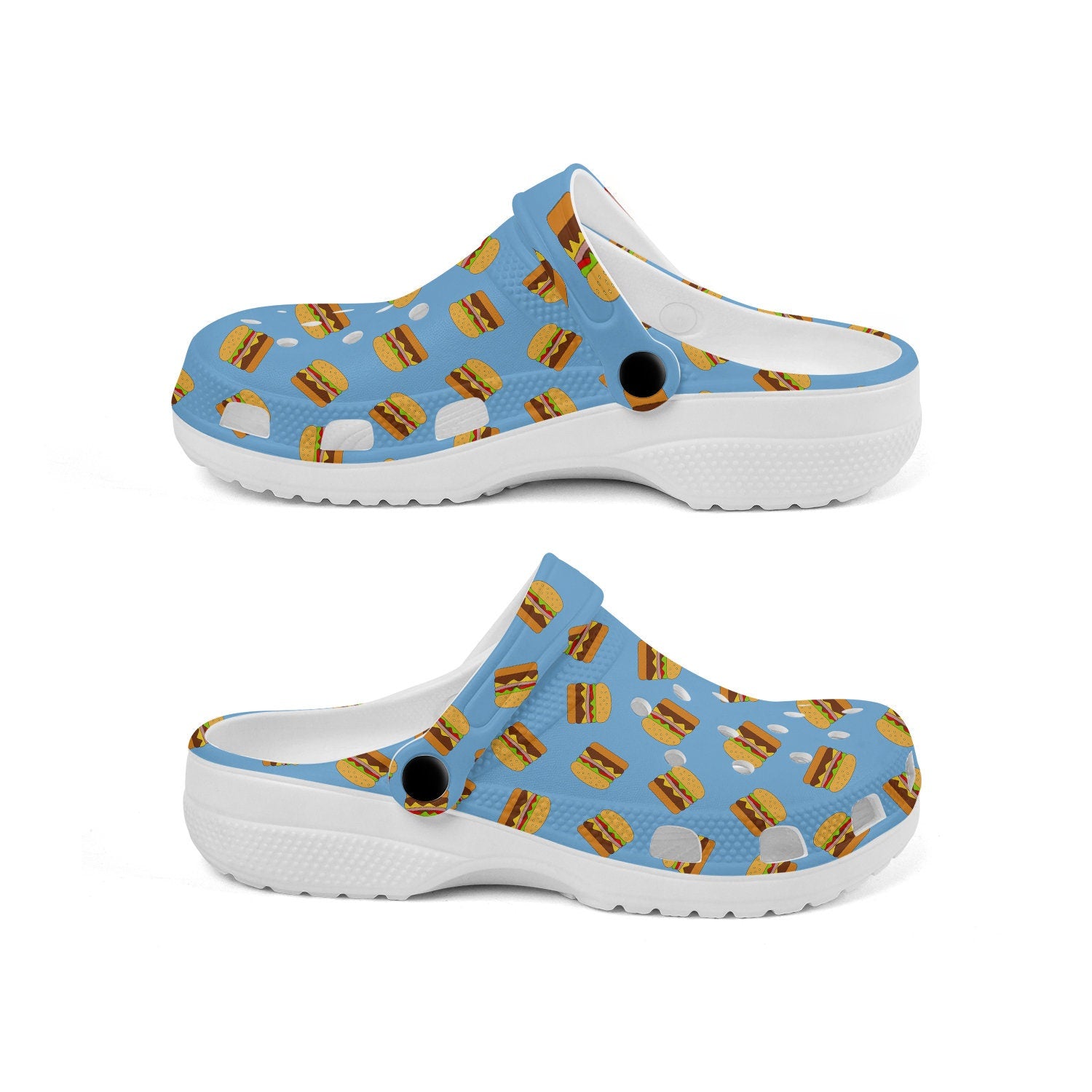 hippieartzone - Burger Patterned Clogs for Men and Women 