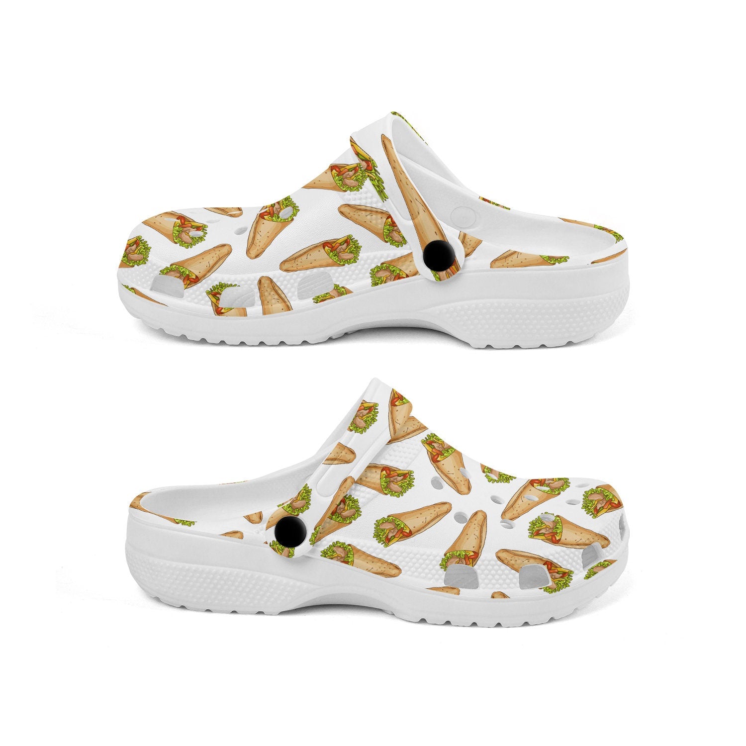 hippieartzone - Burrito Pattern Clogs for Men and Women 