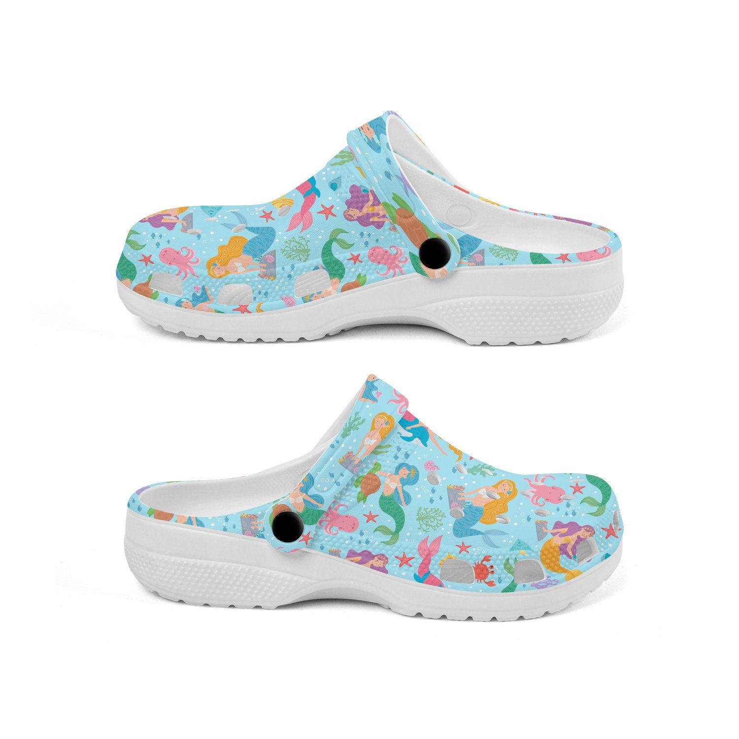 hippieartzone - Corals and Mermaids Clogs for Men and Women 