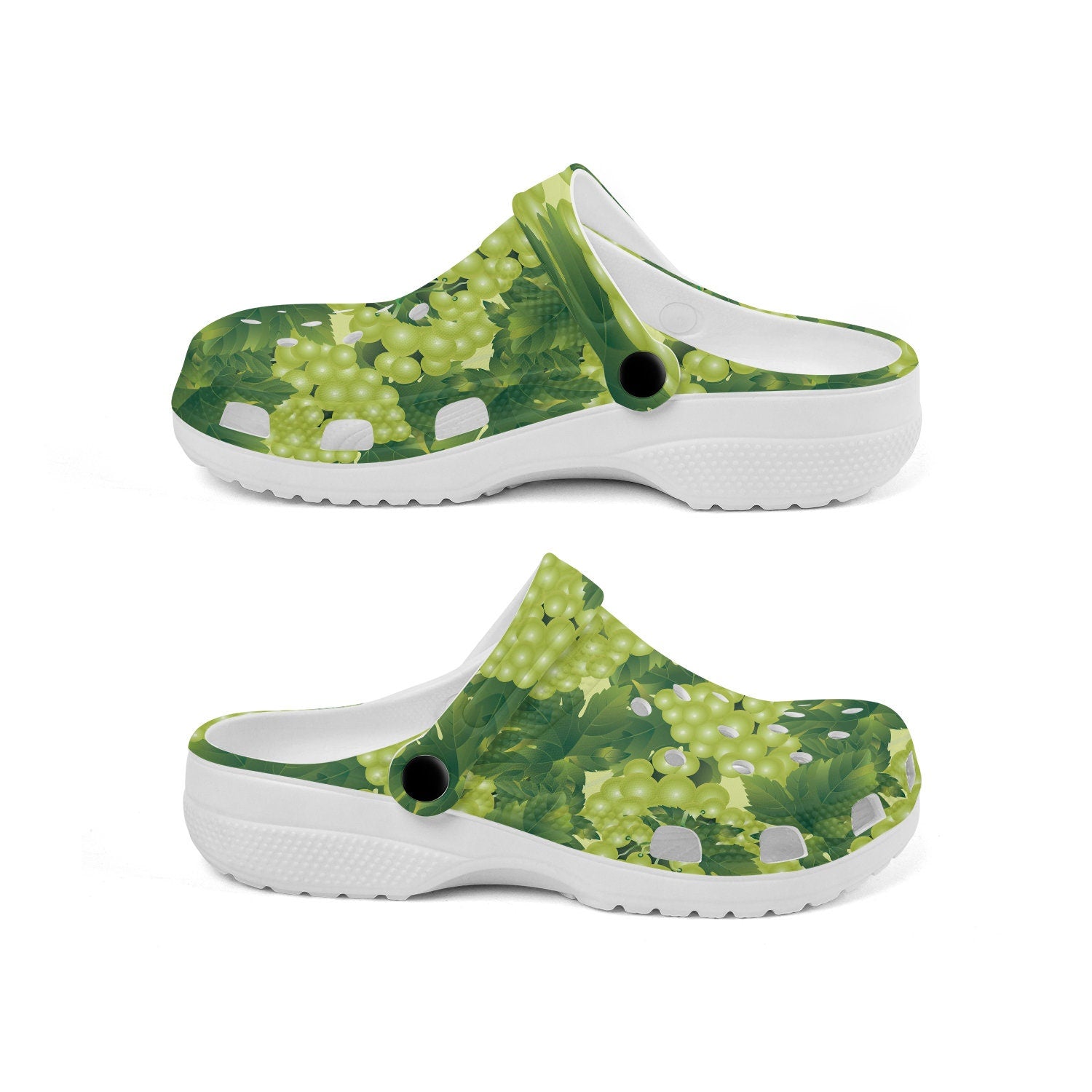 hippieartzone - Green Grapes Clogs for Men and Women 