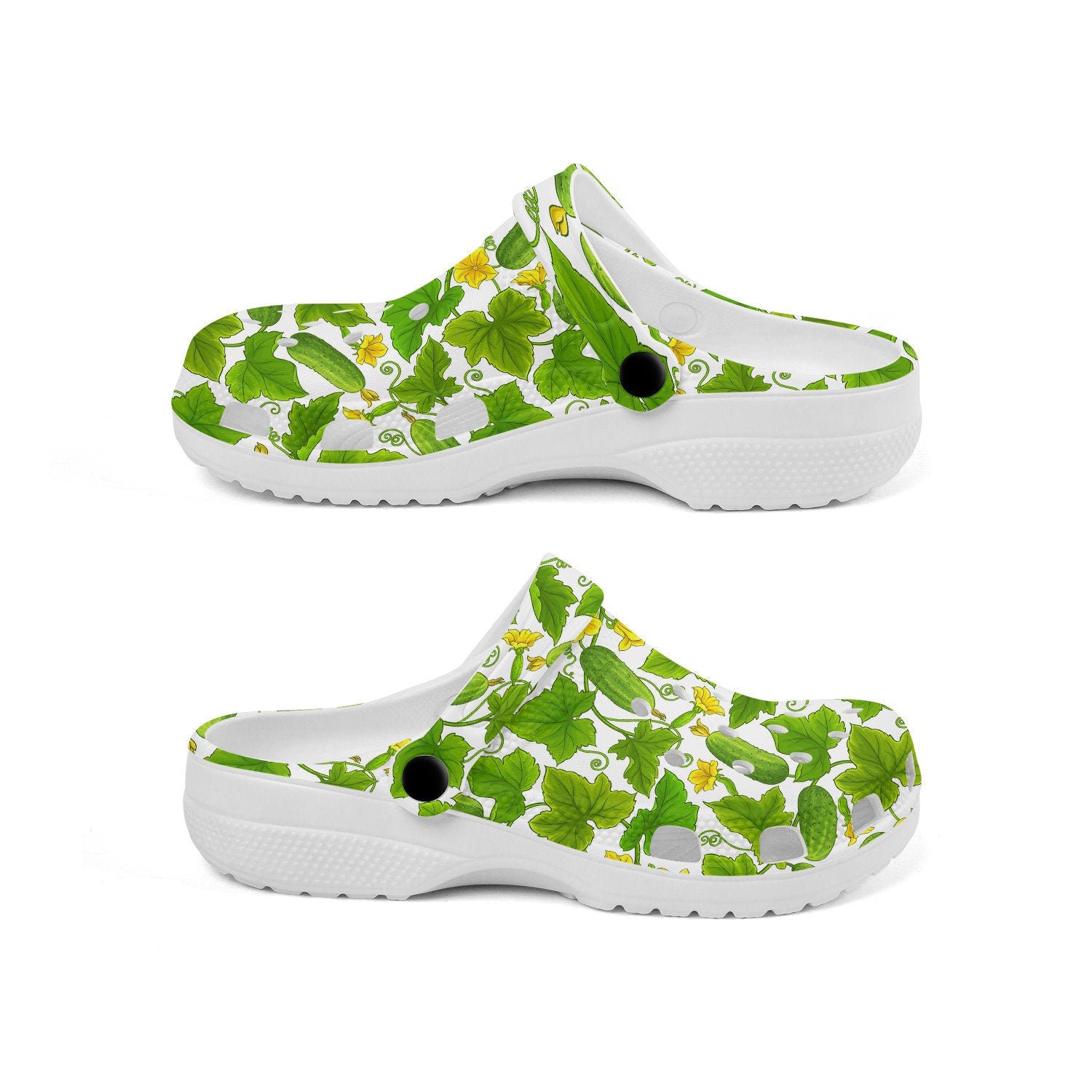 hippieartzone - Leafy Cucumber Clogs for Men and Women 