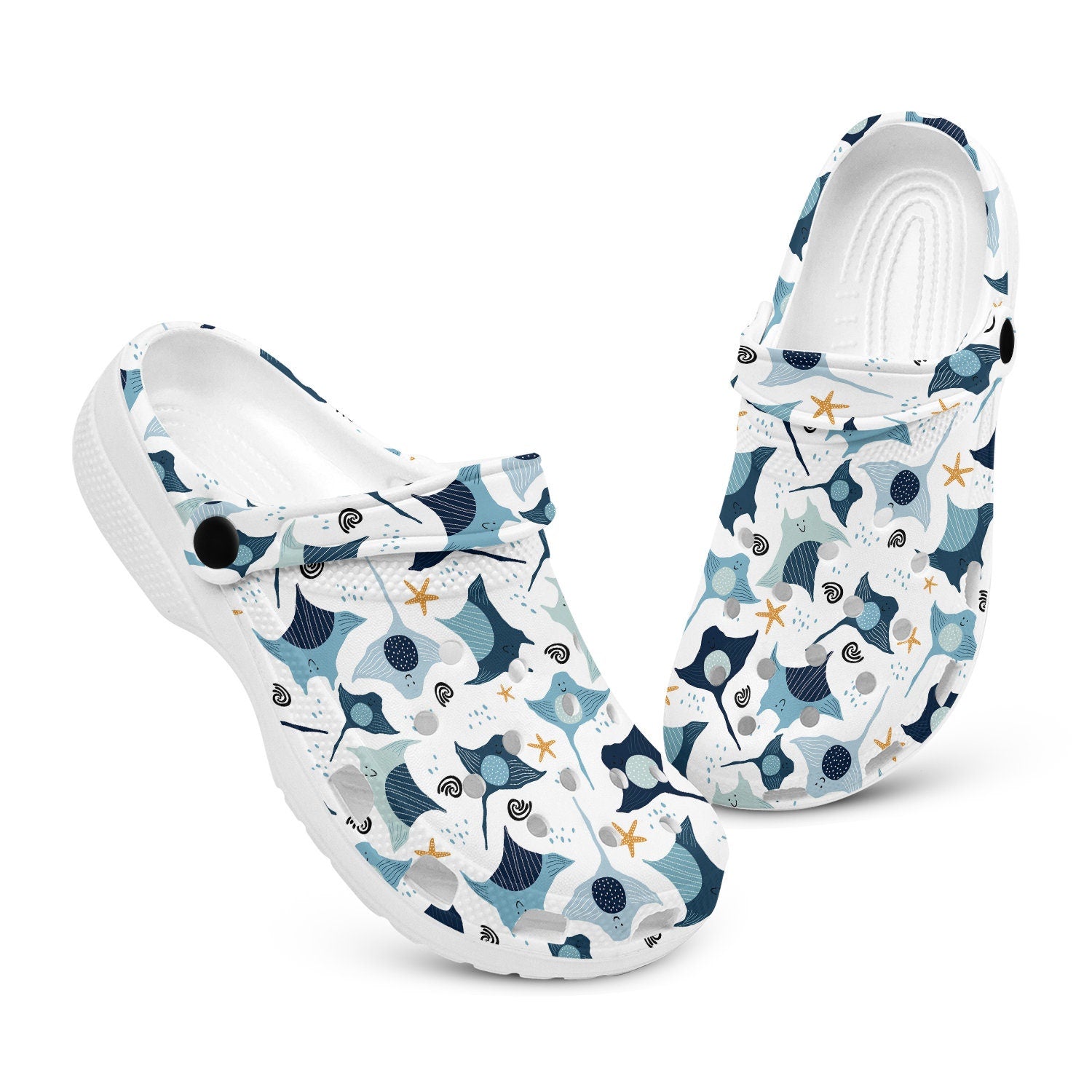hippieartzone - Manta Ray and Starfish Clogs for Men and Women 