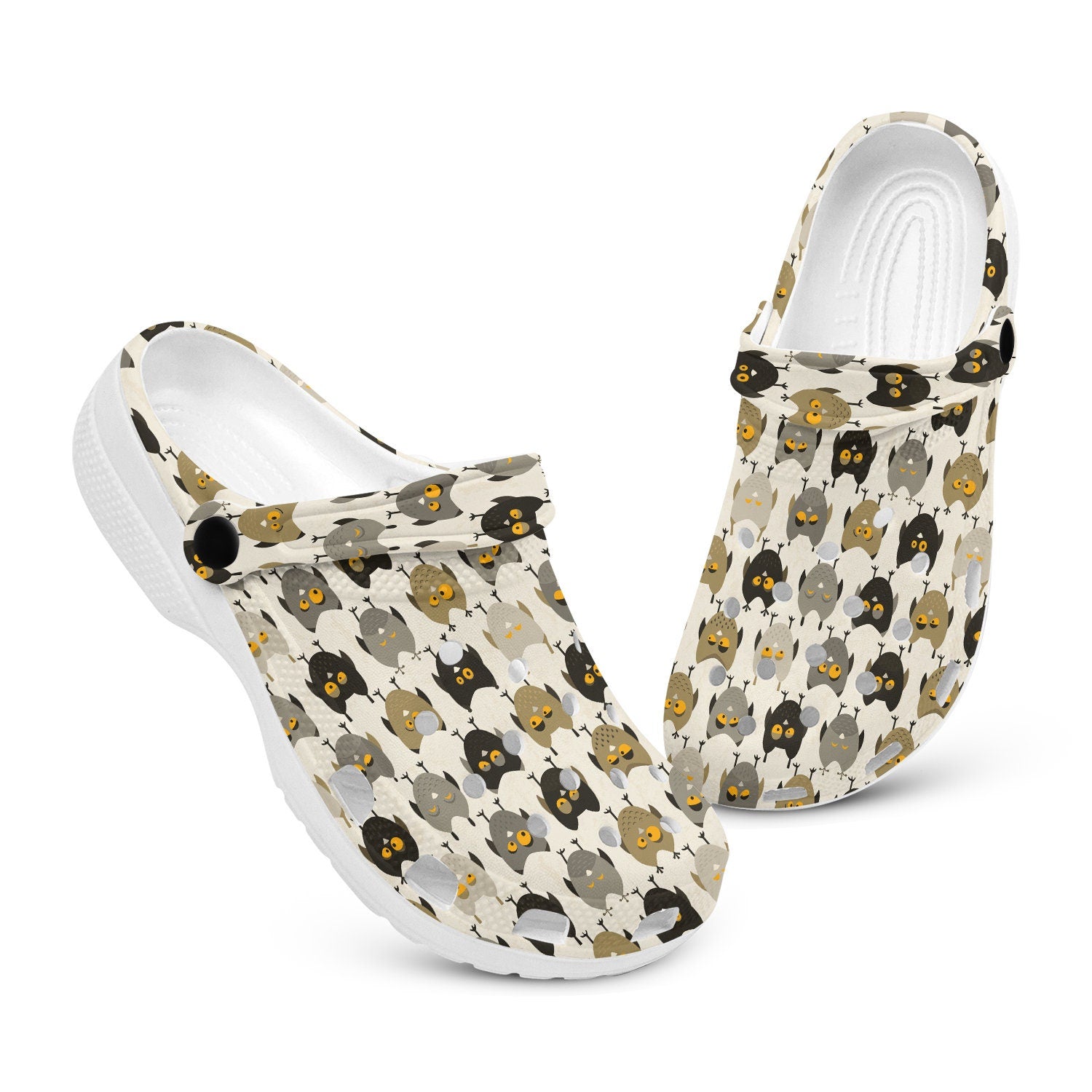 hippieartzone - Owl Pattern Clogs for Men and Women 